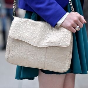 Rebecca Minkoff Cream Textured Shoulder Bag